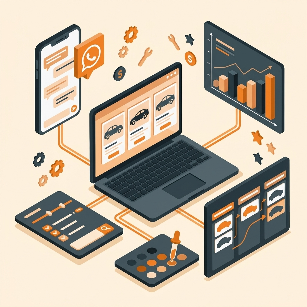 Ecossistema Multimarcas: laptop, celular, analytics e CRM integrados