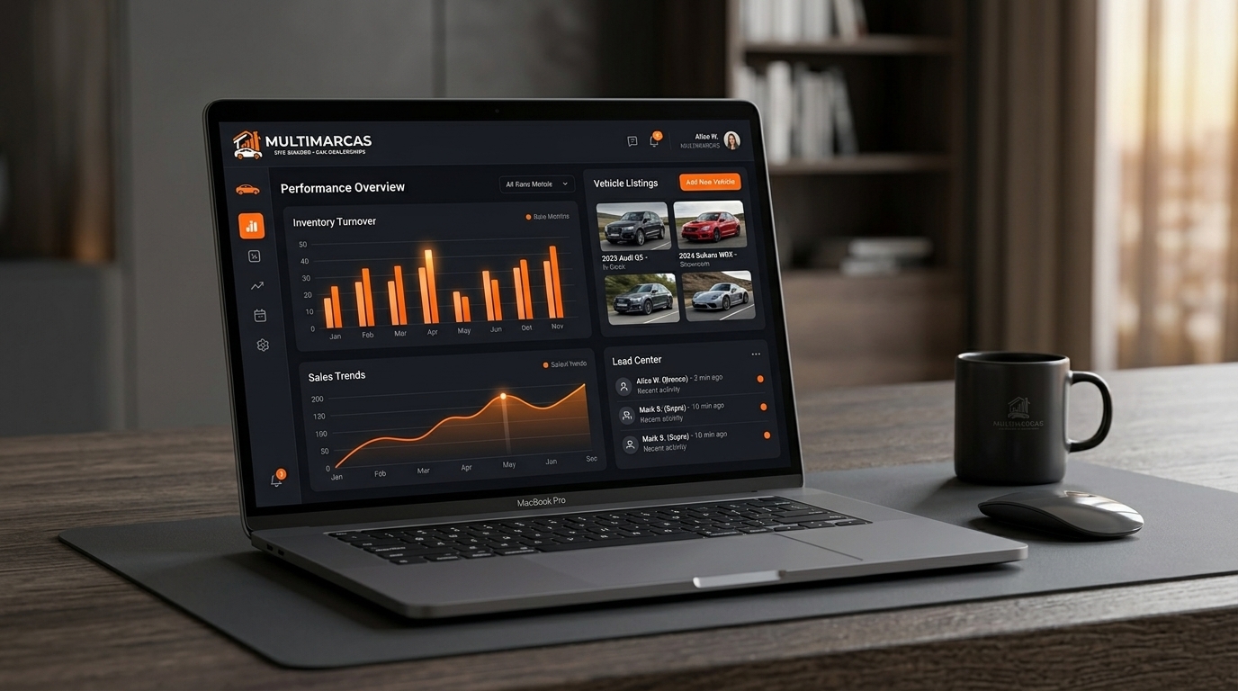 Vitrine de loja publicada no Multimarcas com destaque para anúncios de veículos