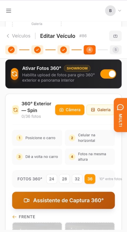 Ativação do 360° com 1 clique