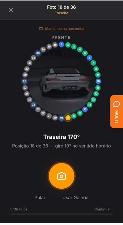 Progresso da captura 360°